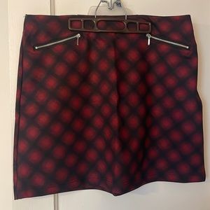 Red/Black Plaid Skirt